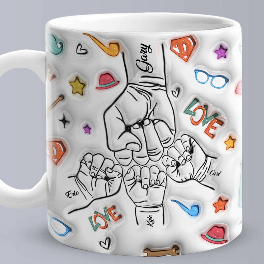 Personalized 3D Inflated Effect Kids Name Mug - Perfect Father's Day Gift