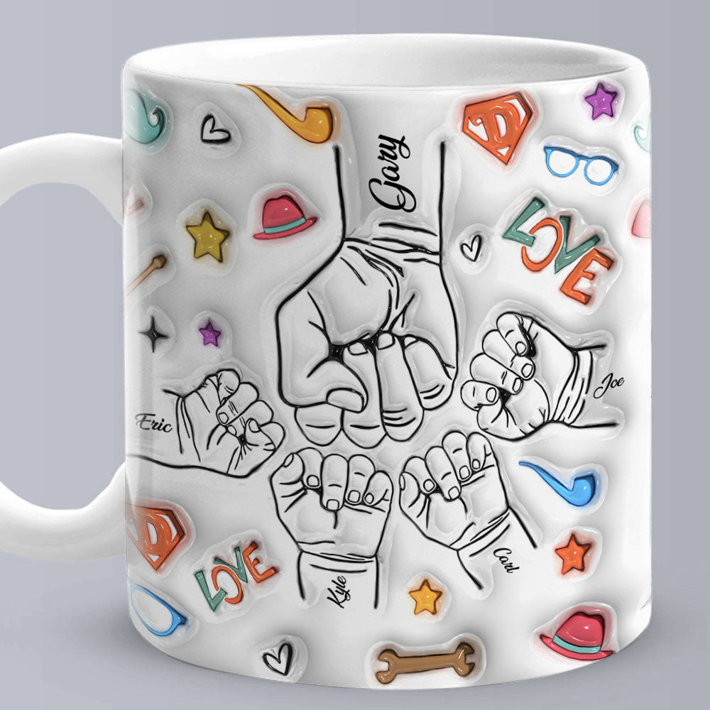 Personalized 3D Inflated Effect Kids Name Mug - Perfect Father's Day Gift