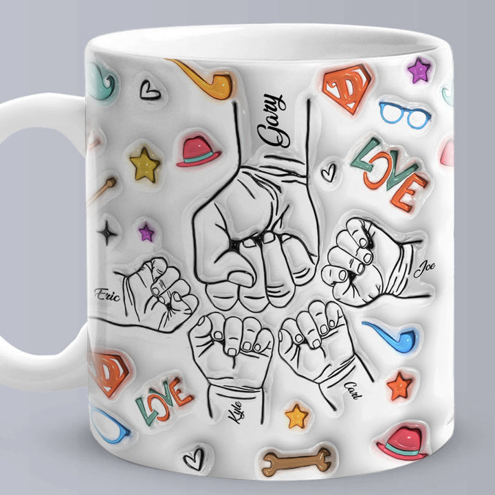 Personalized 3D Inflated Effect Kids Name Mug - Perfect Father's Day Gift