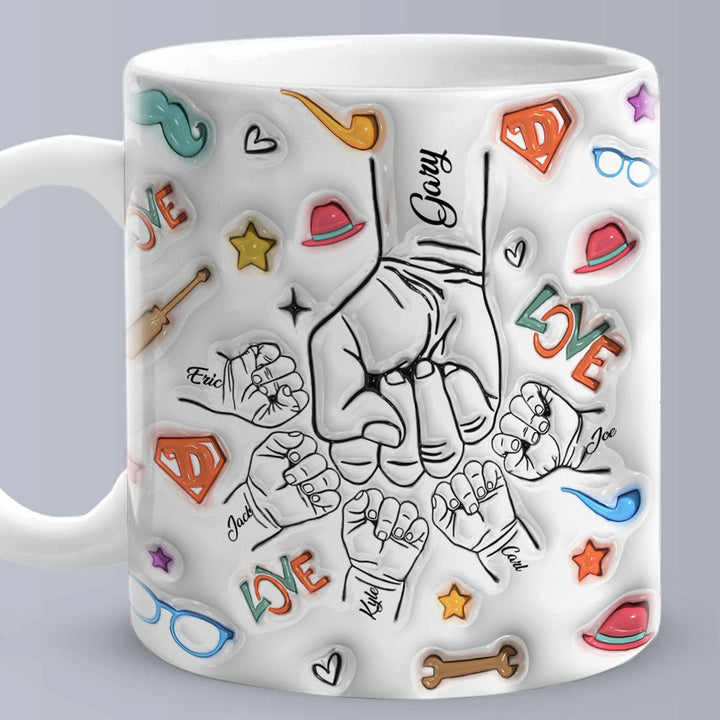 Personalized 3D Inflated Effect Kids Name Mug - Perfect Father's Day Gift