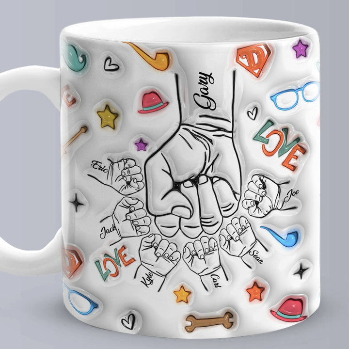 Personalized 3D Inflated Effect Kids Name Mug - Perfect Father's Day Gift