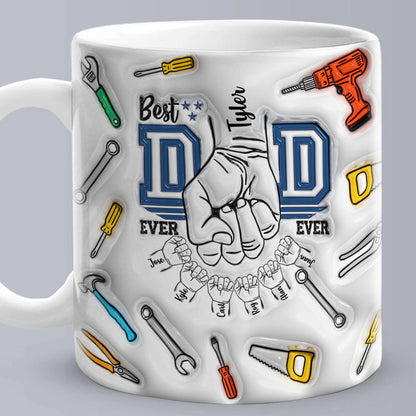 Personalized Names 3D Inflated Effect Printed Mug - Custom Father's Day Gift