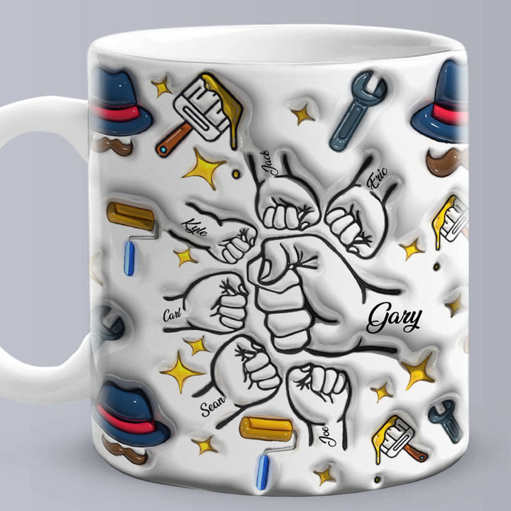 Personalized 3D Inflated Effect Kids Name Mug - Perfect Father's Day Gift