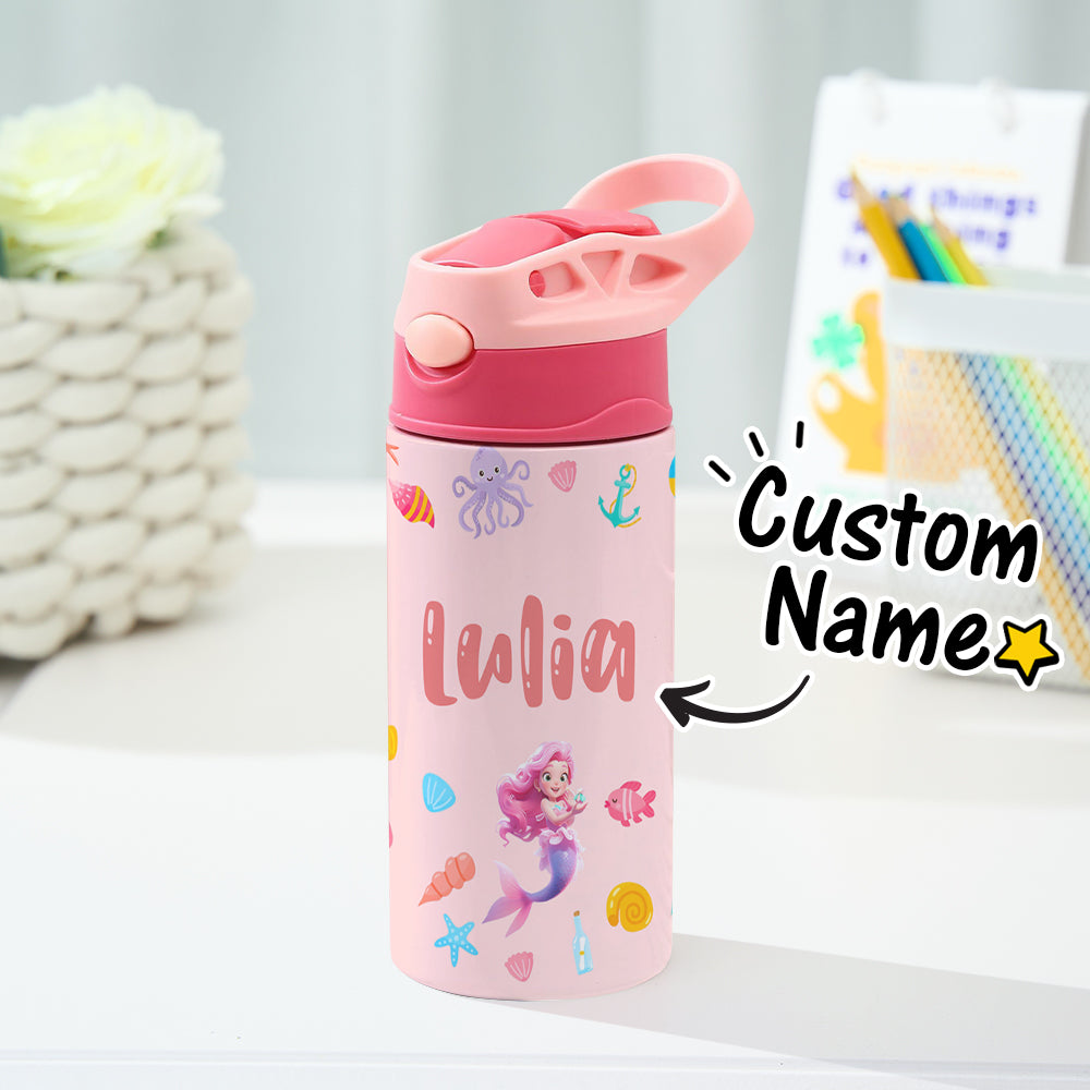 Custom Name Mermaid Stainless Steel Water Cup Children's Day Gift for Kids