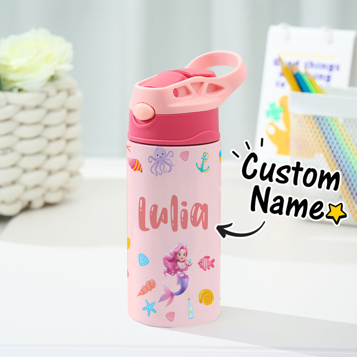 Custom Name Mermaid Stainless Steel Water Cup Children's Day Gift for Kids