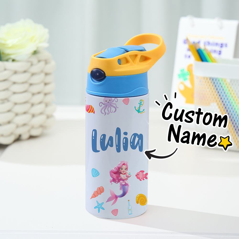 Custom Name Mermaid Stainless Steel Water Cup Children's Day Gift for Kids