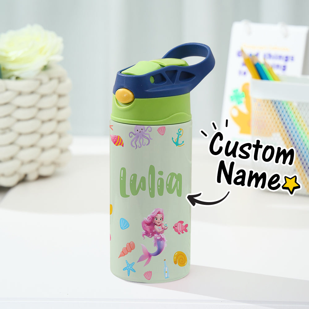 Custom Name Mermaid Stainless Steel Water Cup Children's Day Gift for Kids