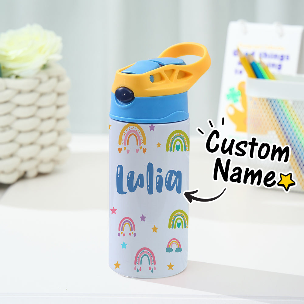 Custom Name Rainbow Stainless Steel Water Cup Children's Day Gift for Kids