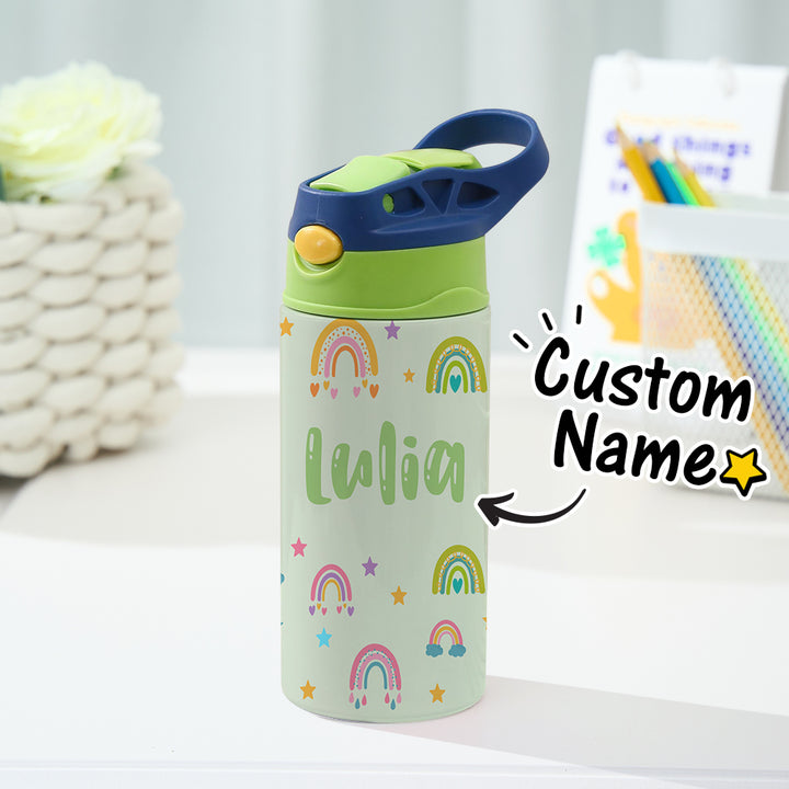 Custom Name Rainbow Stainless Steel Water Cup Children's Day Gift for Kids