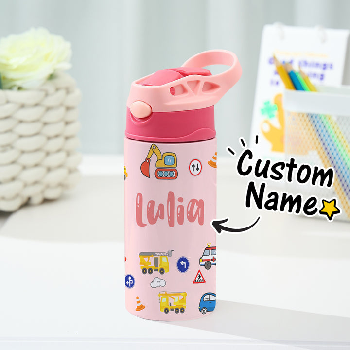 Custom Name Tractor Stainless Steel Water Cup Children's Day Gift for Kids