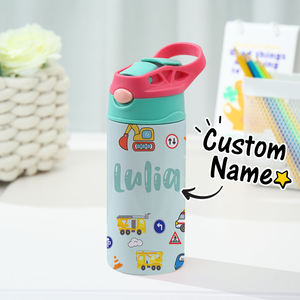Custom Name Tractor Stainless Steel Water Cup Children's Day Gift for Kids