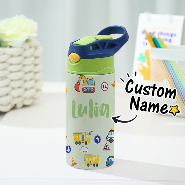 Custom Name Tractor Stainless Steel Water Cup Children's Day Gift for Kids