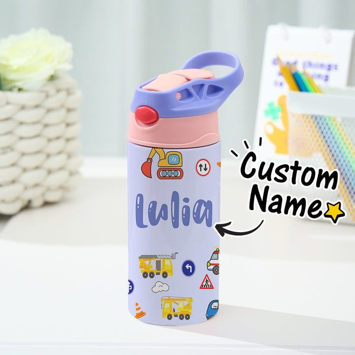 Custom Name Tractor Stainless Steel Water Cup Children's Day Gift for Kids