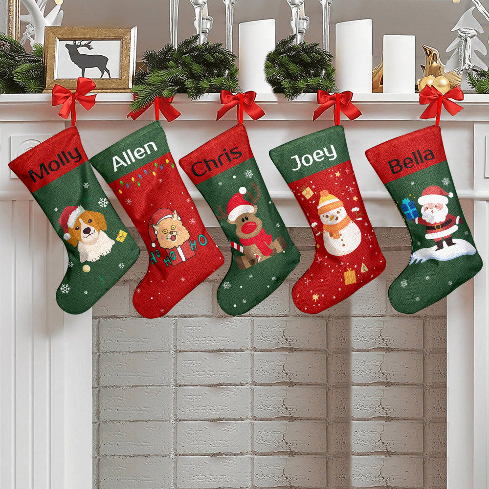Personalised Christmas Stocking - Ballantines Font - Custom Name Stocking Christmas Gift For Family
