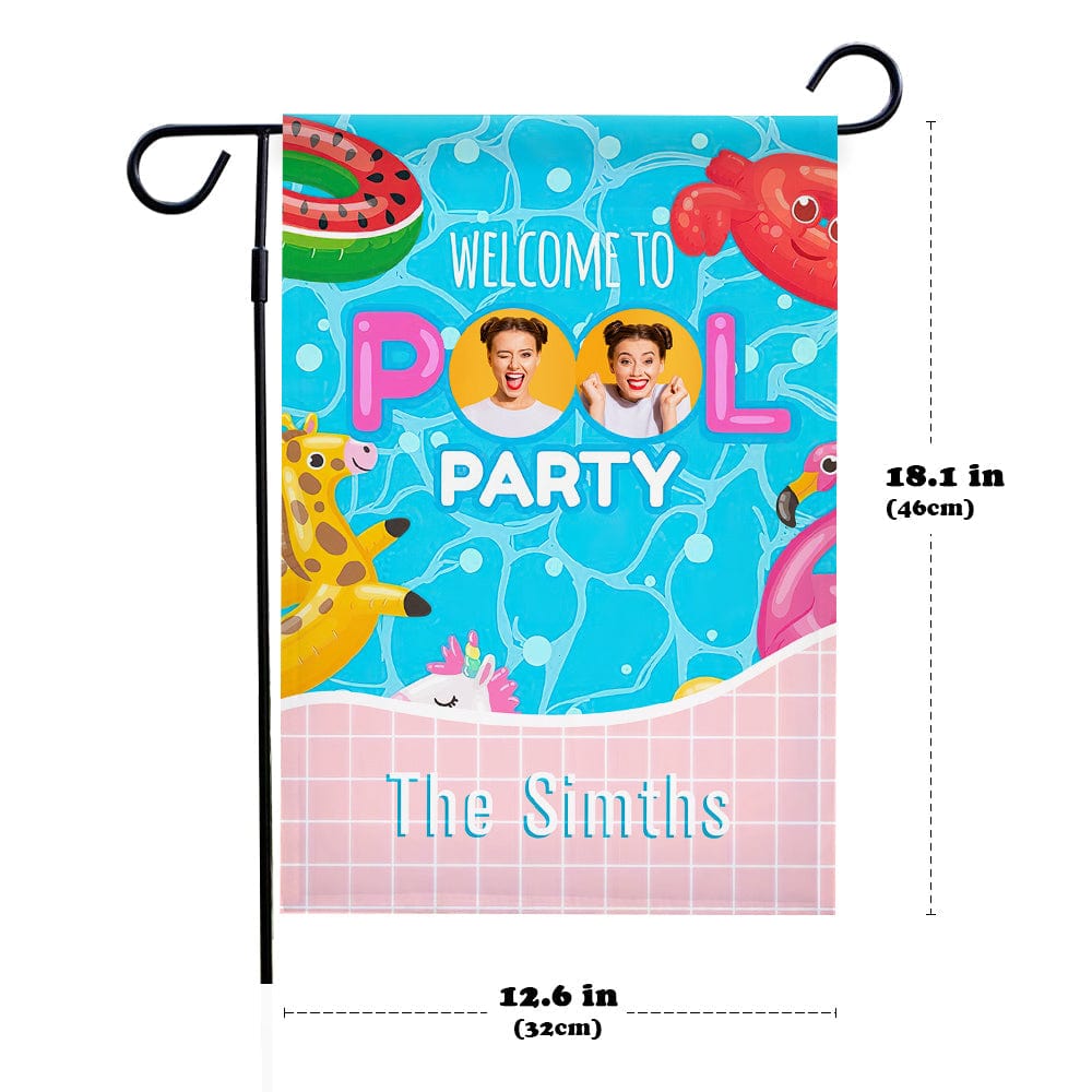 Welcome Sign Garden Flag Personalized Garden Flag for Pool Party