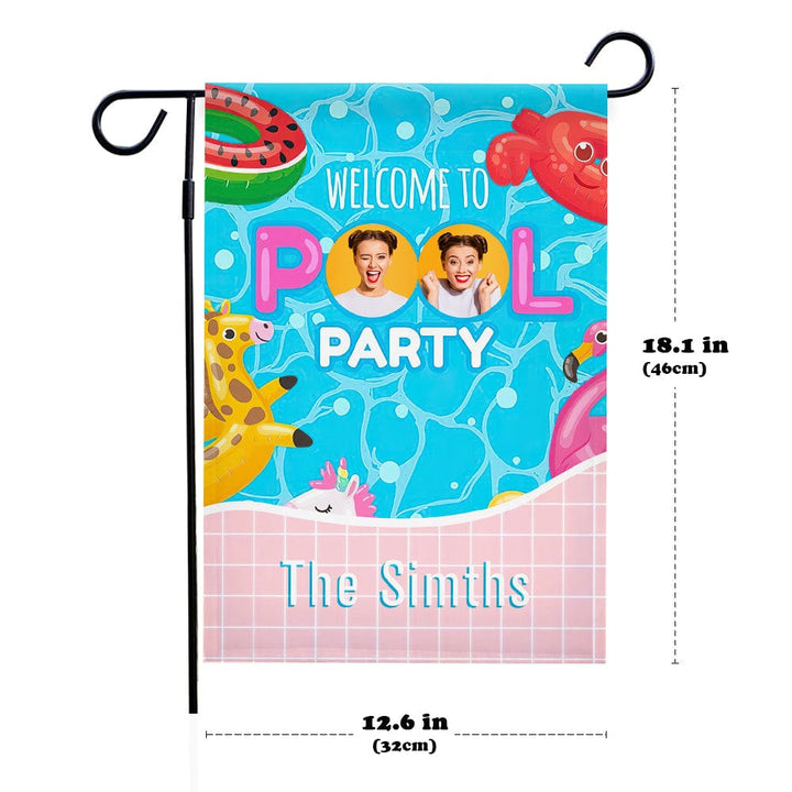 Welcome Sign Garden Flag Personalized Garden Flag for Pool Party