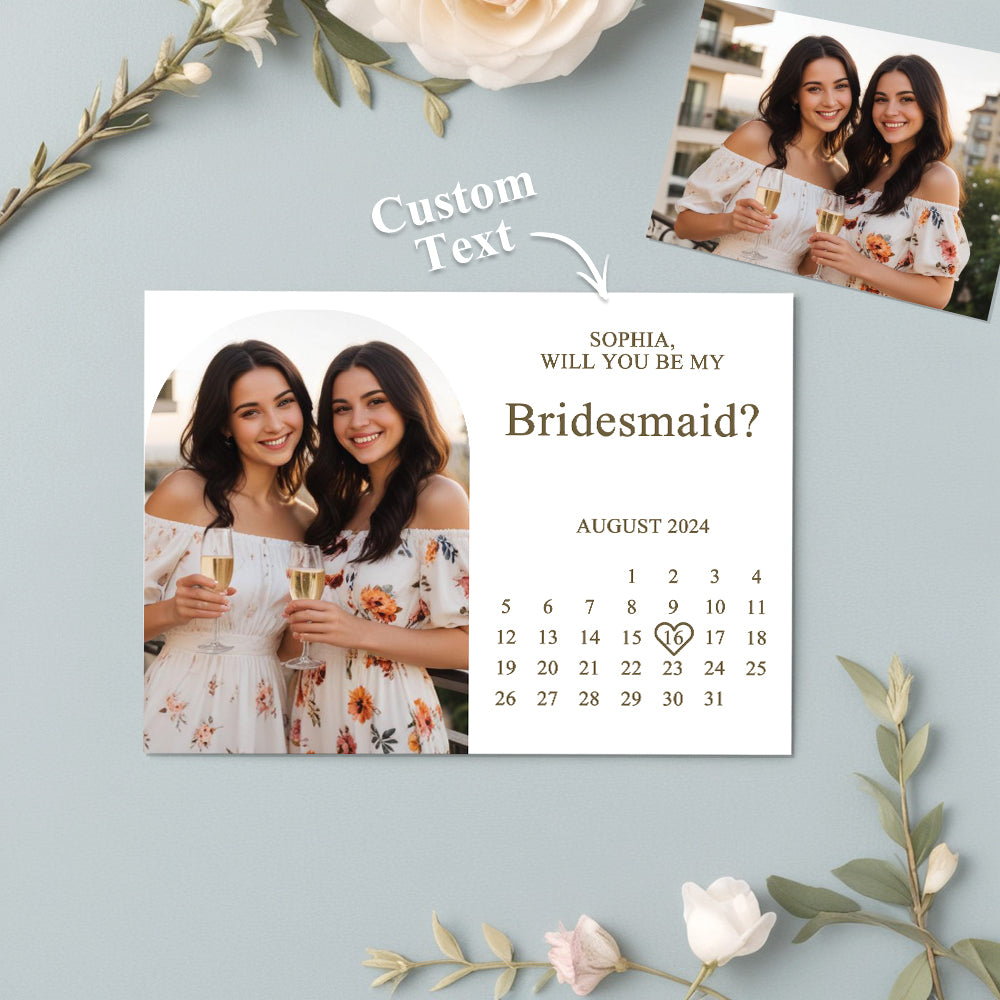 Personalized Bridesmaid Proposal Card Will You Be My Bridesmaid Wedding Date Card