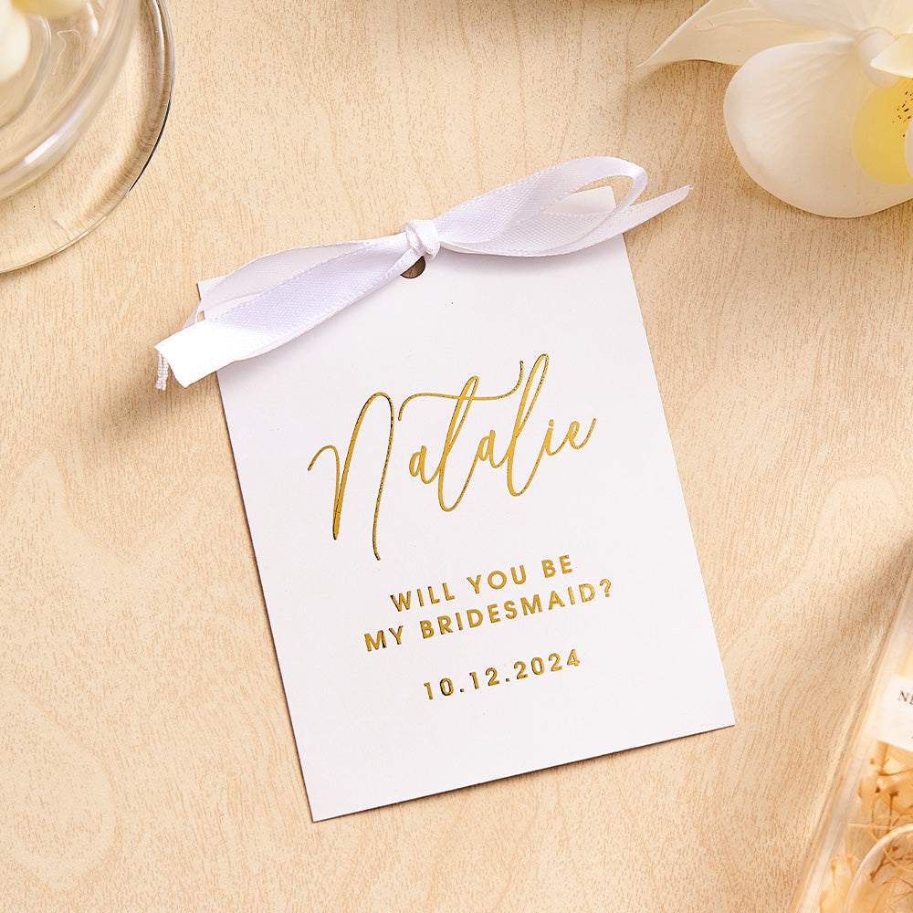 Personalized Bridesmaid Proposal Cards 5PCS Foiled Bridesmaid Cards Wedding Card for Her