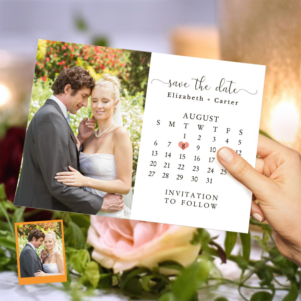 Custom Wedding Invitations Save the Date Personalized Calendar Cards