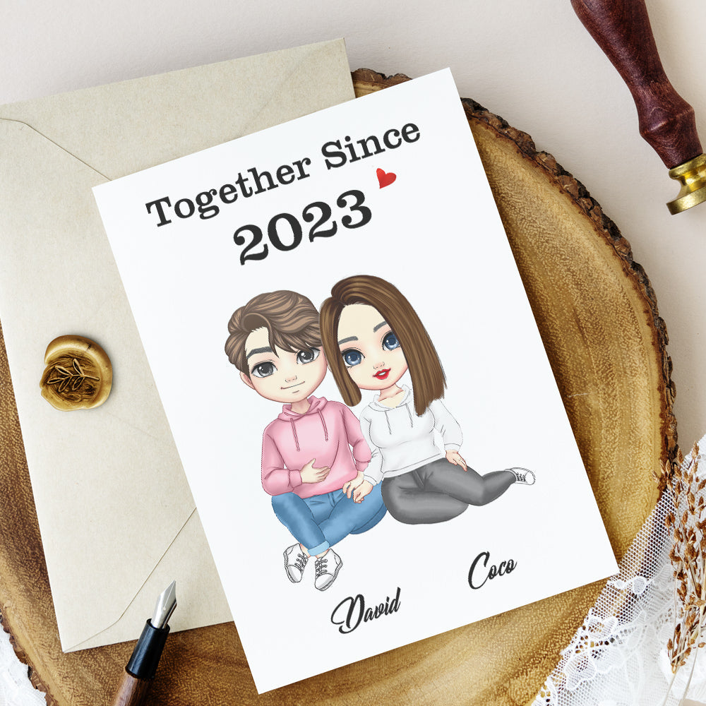 Cartoon Couple Gifts Valentine's Day/Anniversary Gifts, Personalized Card/Plaque/Night Light