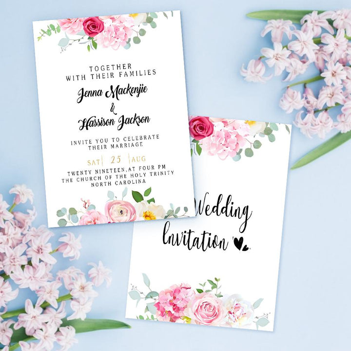 Custom Text Personalized Photo Wedding Invitation Card - Unique and Memorable