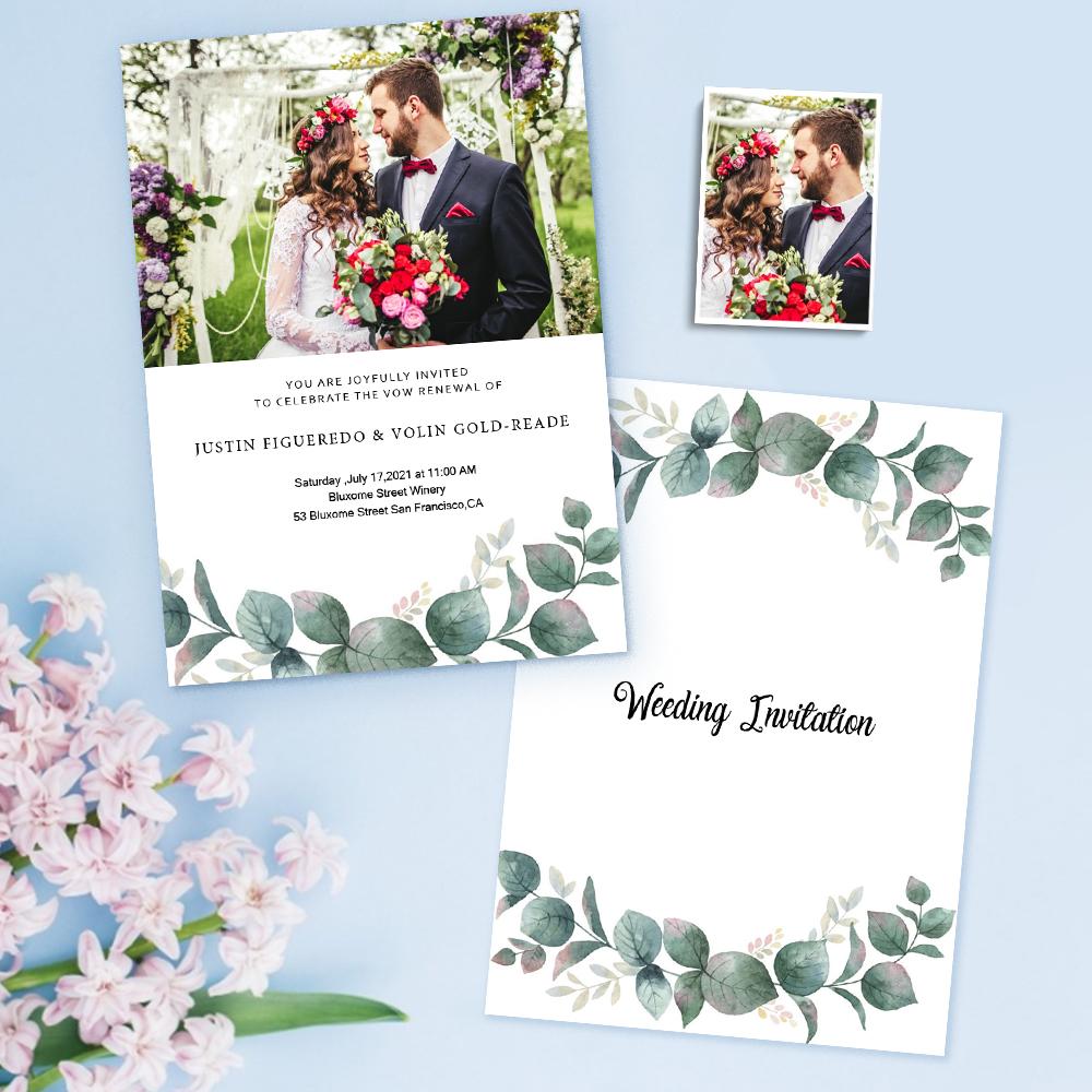 Custom Text Personalized Photo Wedding Invitation Card - Unique and Memorable