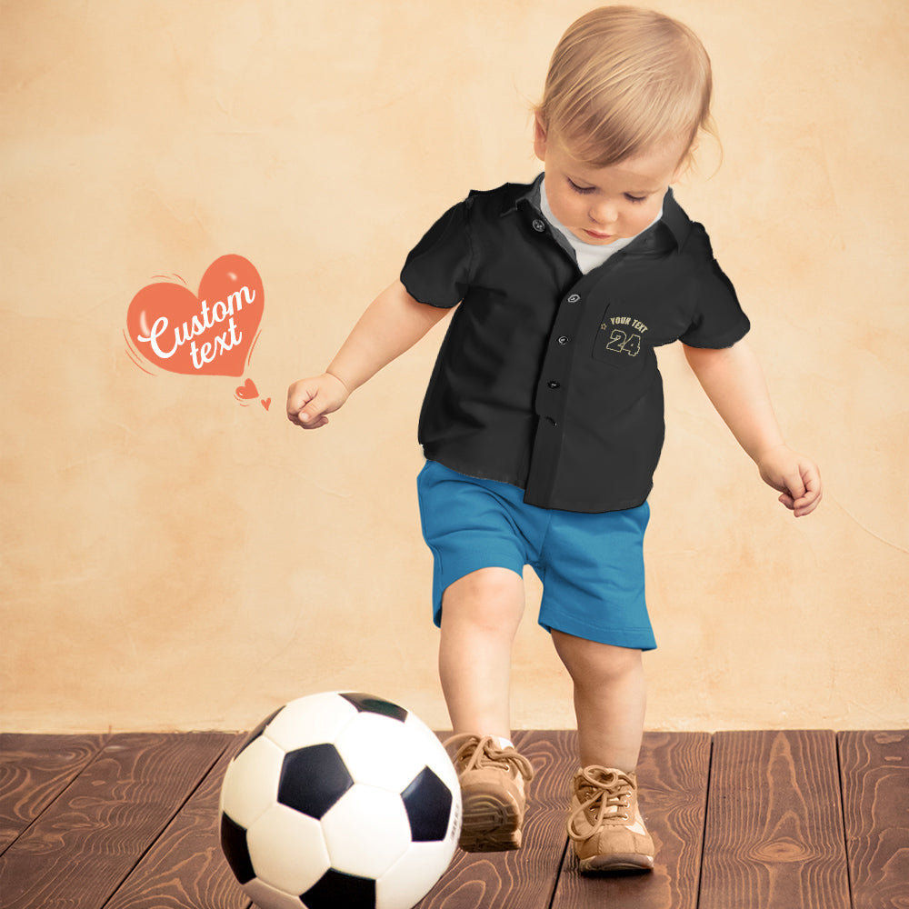 Custom Hawaiian Shirt with Text Personalised Name Hawaiian Shirt Gift for Kids - Team Numbers