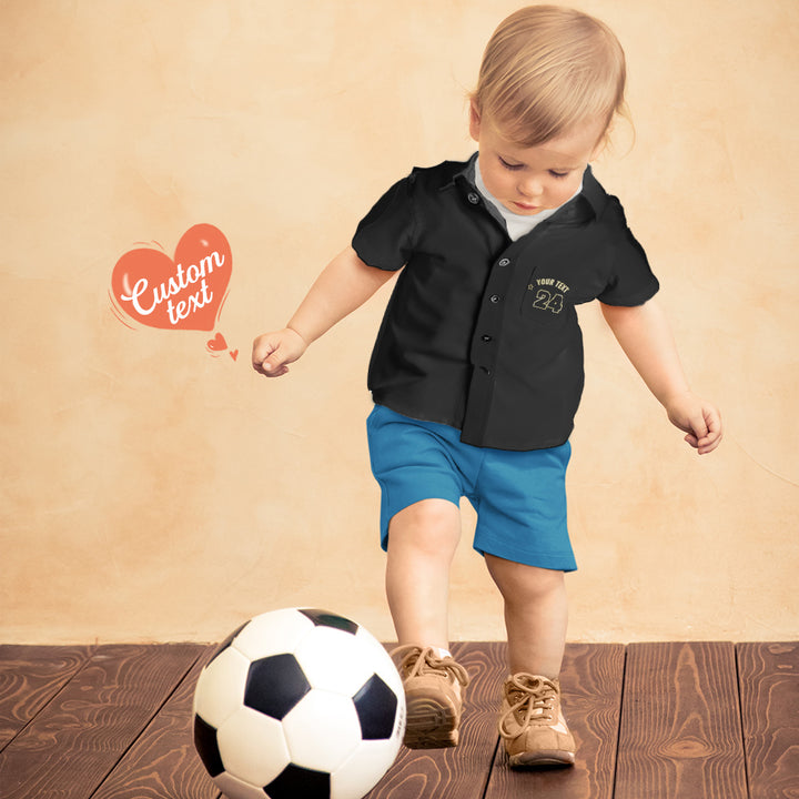 Custom Hawaiian Shirt with Text Personalised Name Hawaiian Shirt Gift for Kids - Team Numbers