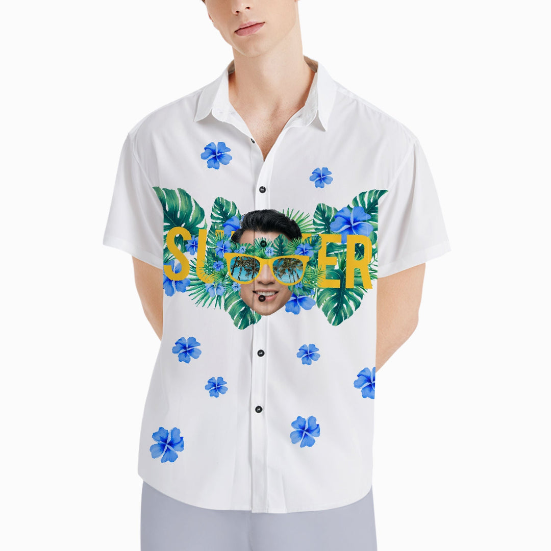 Custom Face Hawaiian Shirts Personalized Photo Glasses Vision Hawaiian Shirts