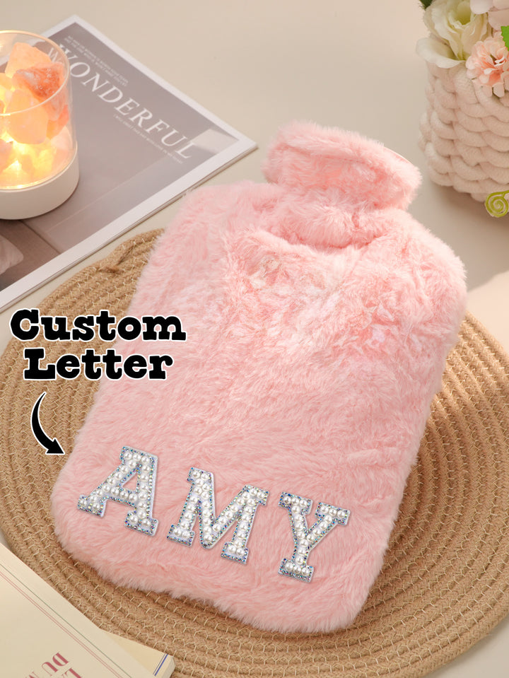 Personalized Hot Water Bottle with Initial Hot Compress and Cold Therapy Hot Water Bag for Winter Gifts