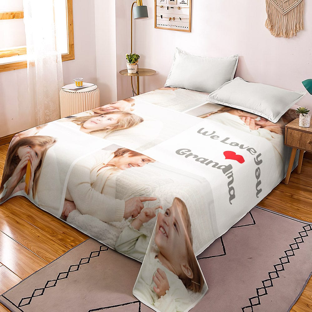 Custom Photo Collage Bedding Personalized Bedding Duvet Cover Double Bed Sheet Gifts