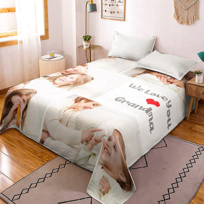 Custom Photo Collage Bedding Personalized Bedding Duvet Cover Double Bed Sheet Gifts