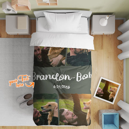 Personalized Photo Collage Bedding Custom Bedding Duvet Cover Single Bed Sheet Gifts
