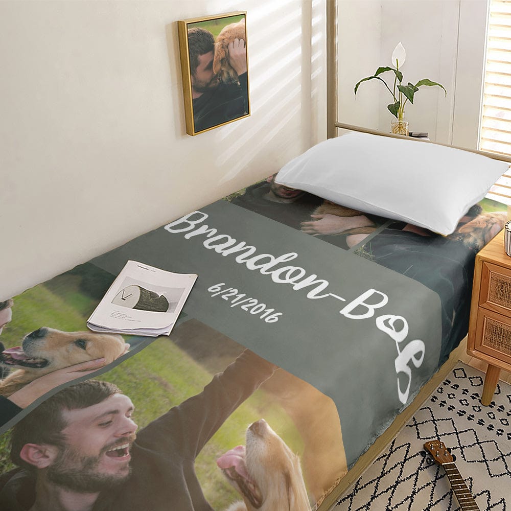 Personalized Photo Collage Bedding Custom Bedding Duvet Cover Single Bed Sheet Gifts