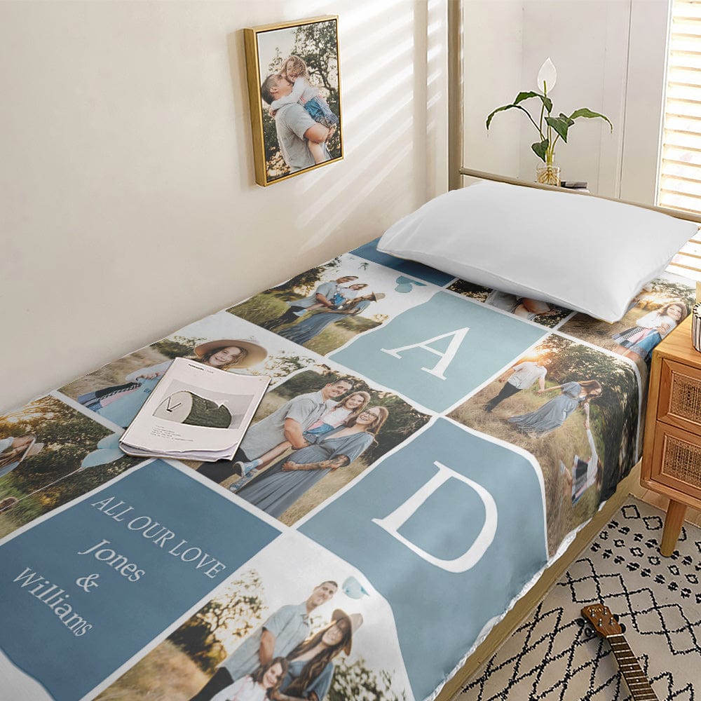 Personalized Photo Collage Bedding Custom Bedding Duvet Cover Single Bed Sheet Gifts