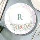Personalized Monogram Dinner Plates Custom Printed Flower Ceramics Plate With Single Initial For Wedding Gifts