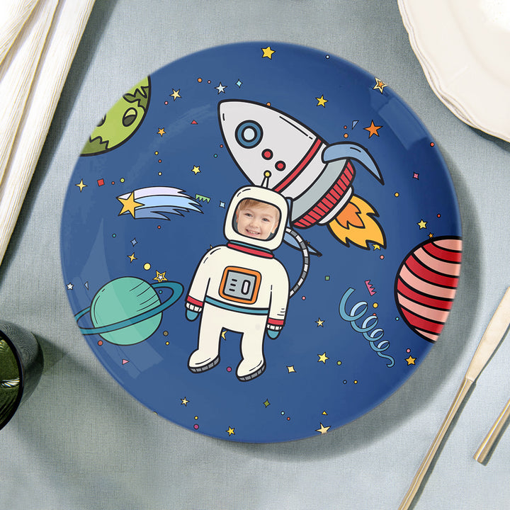 Universe Planet Plates Custom Face Astronaut Dinner Plates For Kids