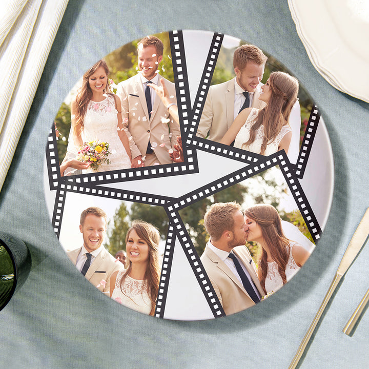 Customized 4 Pictures Ceramic Plates Decorative Wedding Dinner Plate