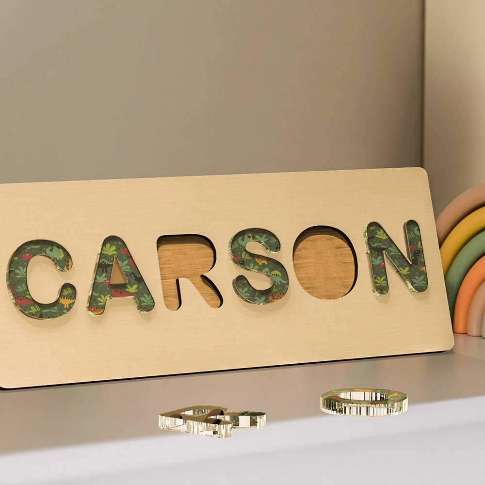 Custom Acrylic Name Puzzle Personalized Name Puzzle Montessori Toys for Baby Gift