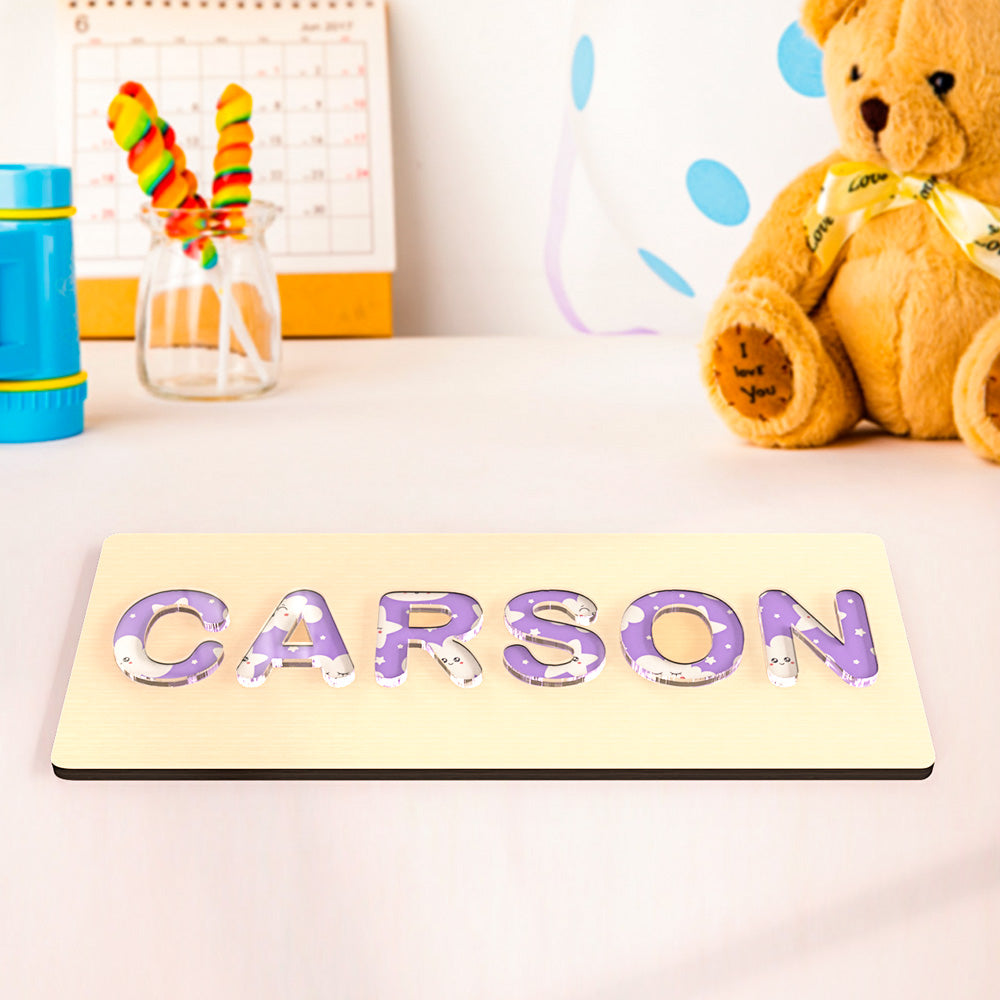 Custom Acrylic Name Puzzle Personalized Name Puzzle Montessori Toys for Baby Gift
