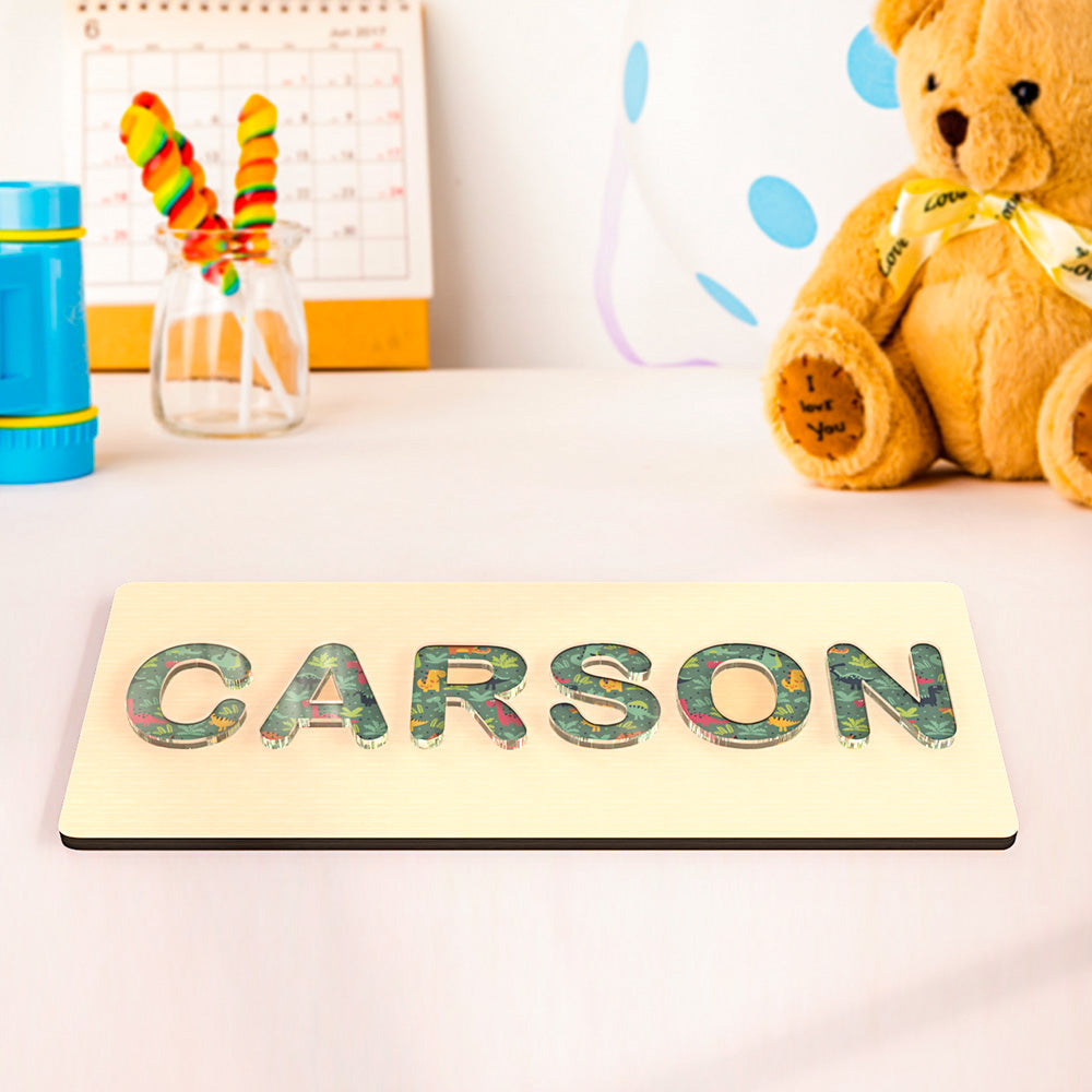 Custom Acrylic Name Puzzle Personalized Name Puzzle Montessori Toys for Baby Gift