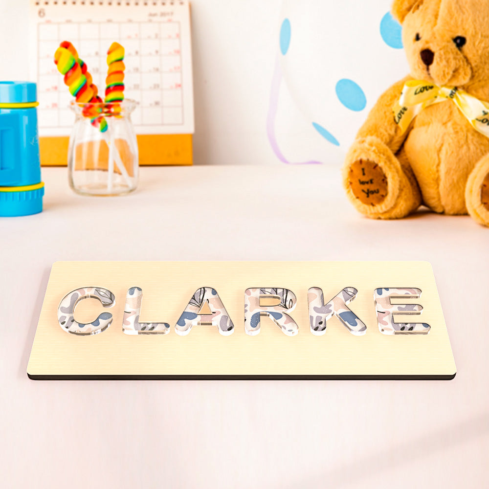 Custom Acrylic Name Puzzle Personalized Name Puzzle Montessori Toys for Baby Gift