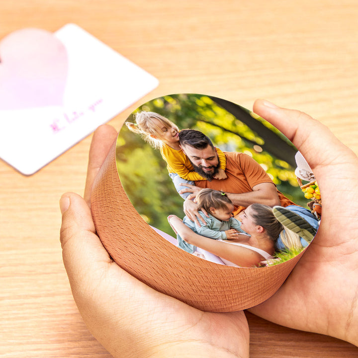 Custom Photo Wooden Music Box Rotating Base Music Tabel Decoration Castle in the Sky