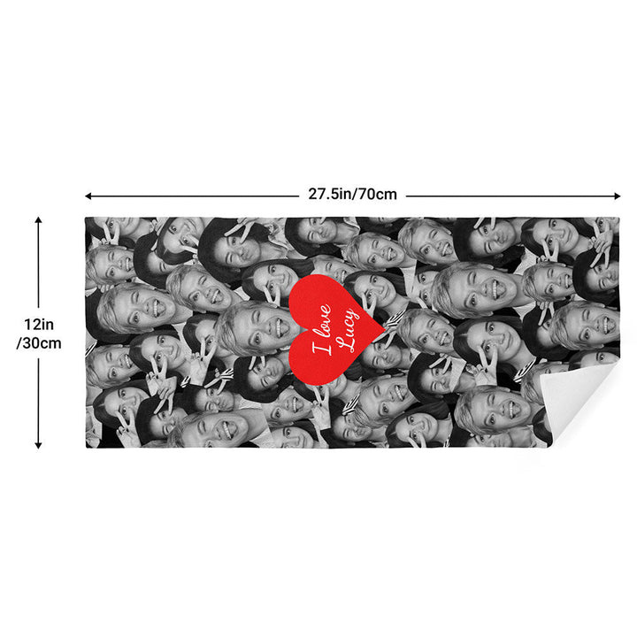 Custom Red Heart Towel Personalized Photo Towel Funny Gift