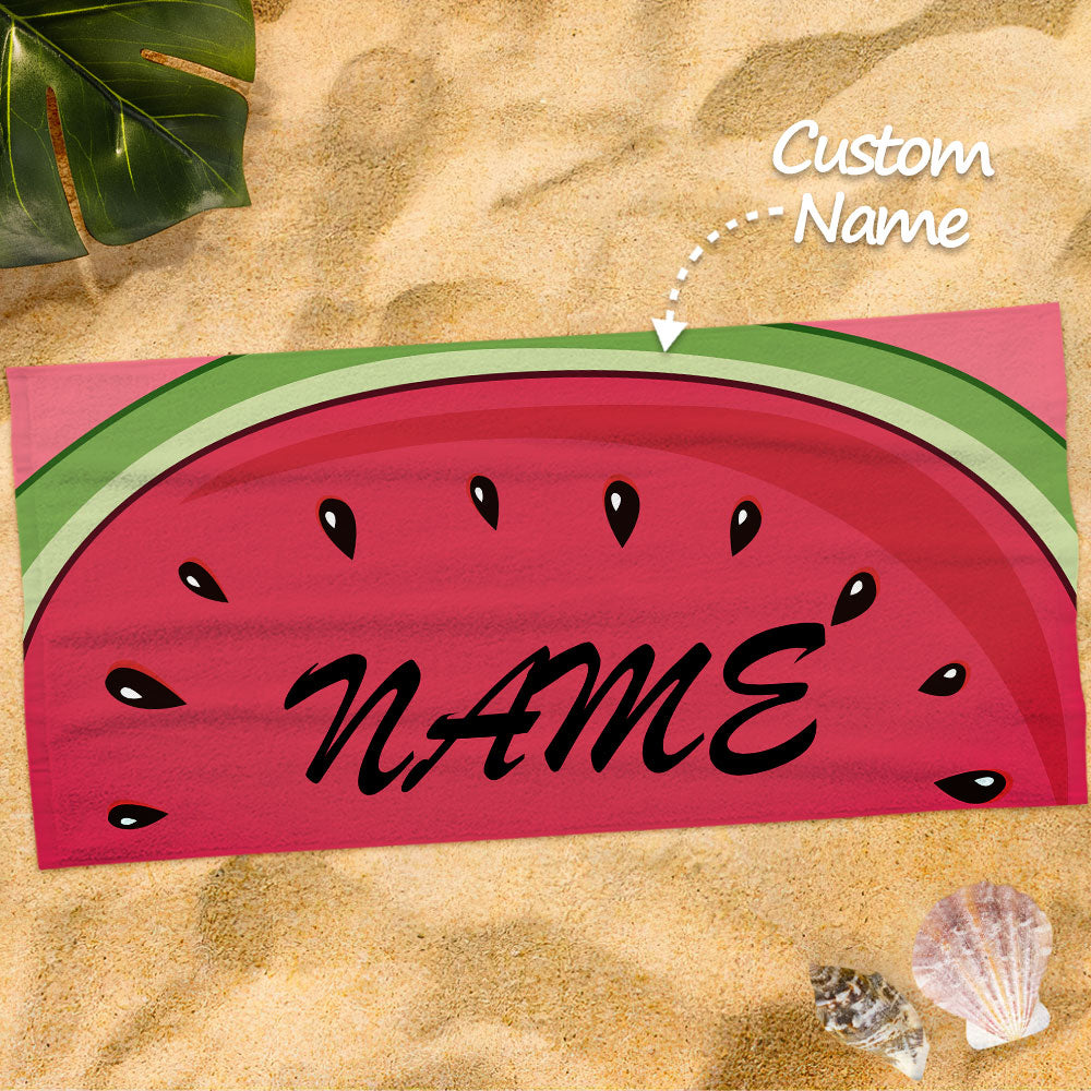 Personalized Name Orange Fruit Printed Beach Towel