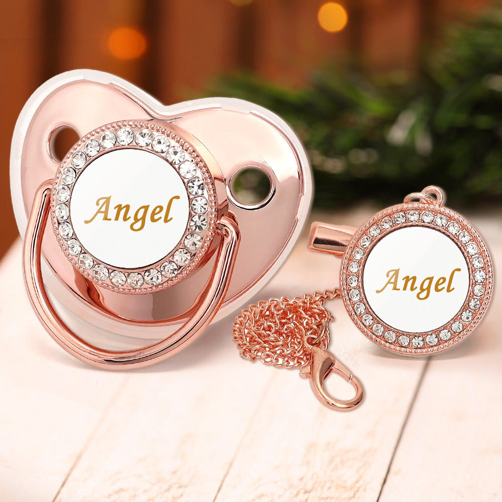 Custom Name Baby Pacifier & Clip Set – Personalized Newborn Gift