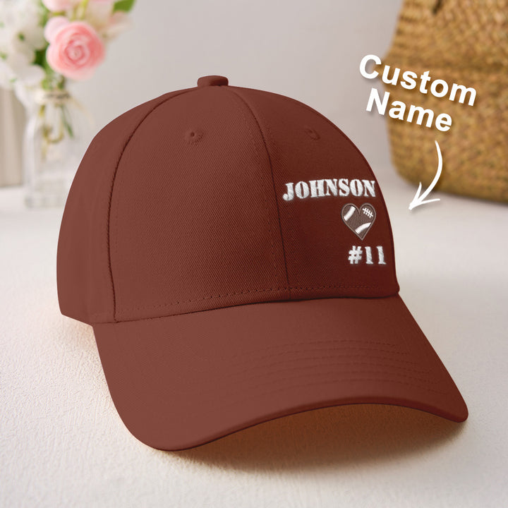 Personalized Football Team Caps Baseball Hats Game Day Gift Idea for Teammates and Sports Fans Back to School Gift