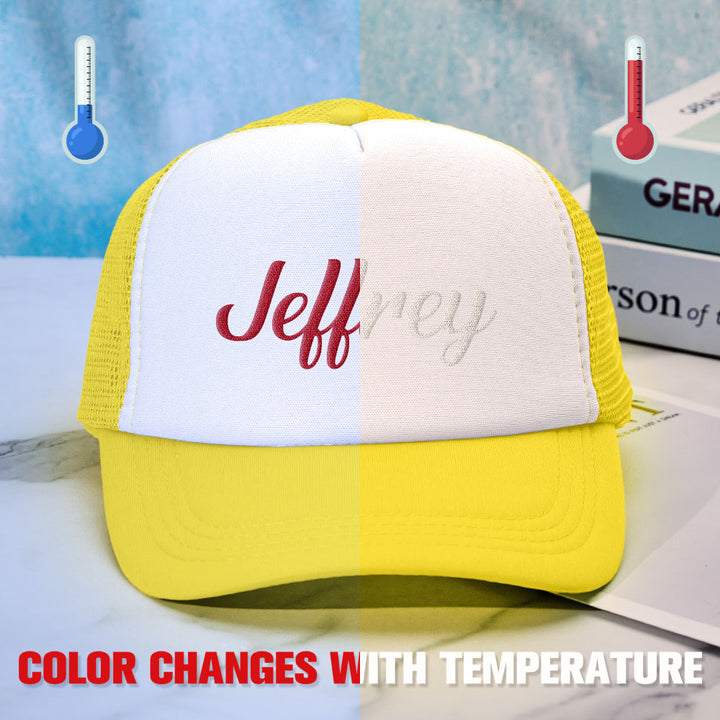 Custom Puff Print Trucker Hat Personalized Temperature-sensitive Foam Caps Back to School Gift