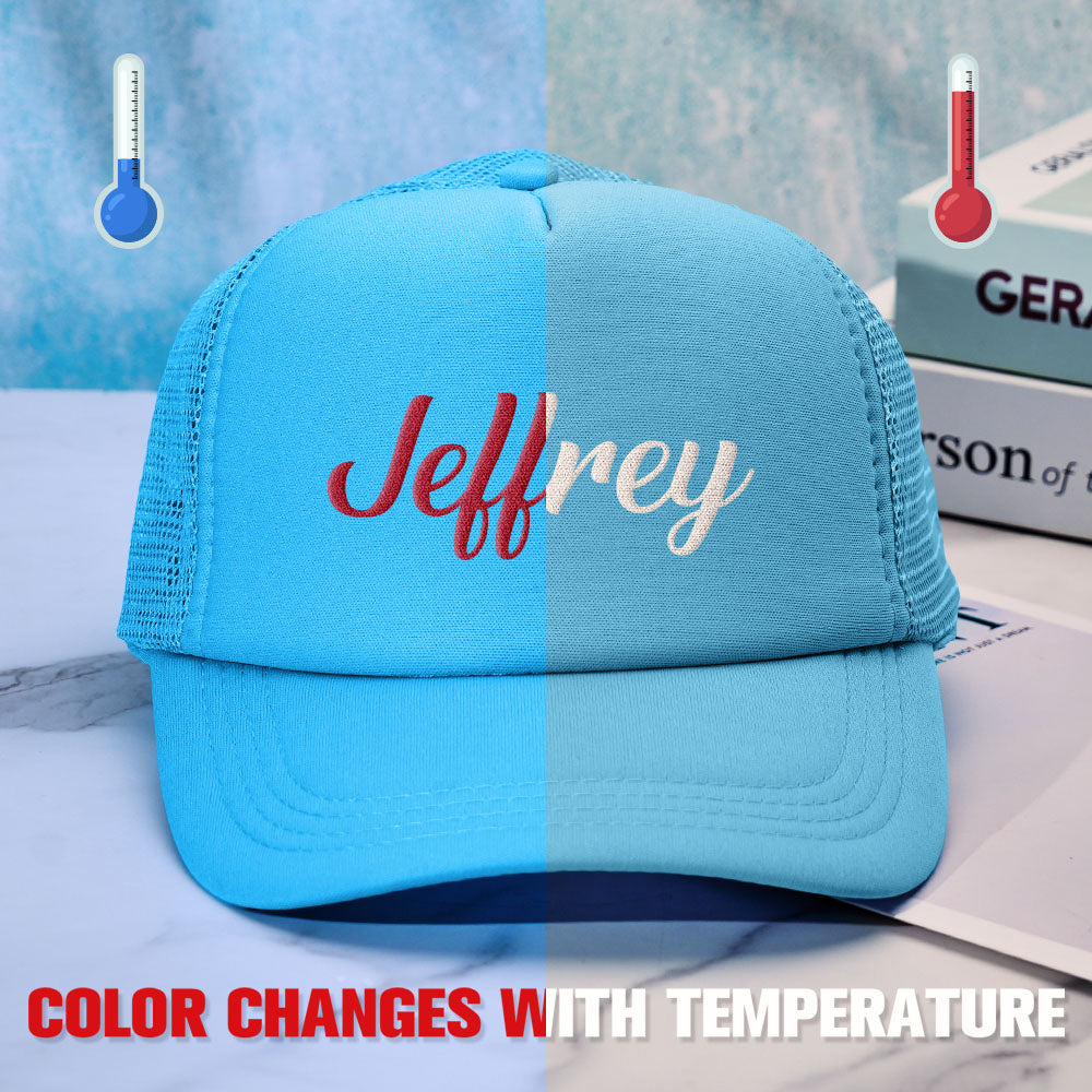 Custom Puff Print Trucker Hat Personalized Temperature-sensitive Foam Caps Back to School Gift