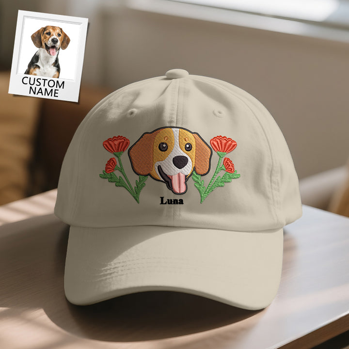 Personalized Pet Name Baseball Cap – Embroidered-Style Printed Design Custom Hat for Pet Lovers